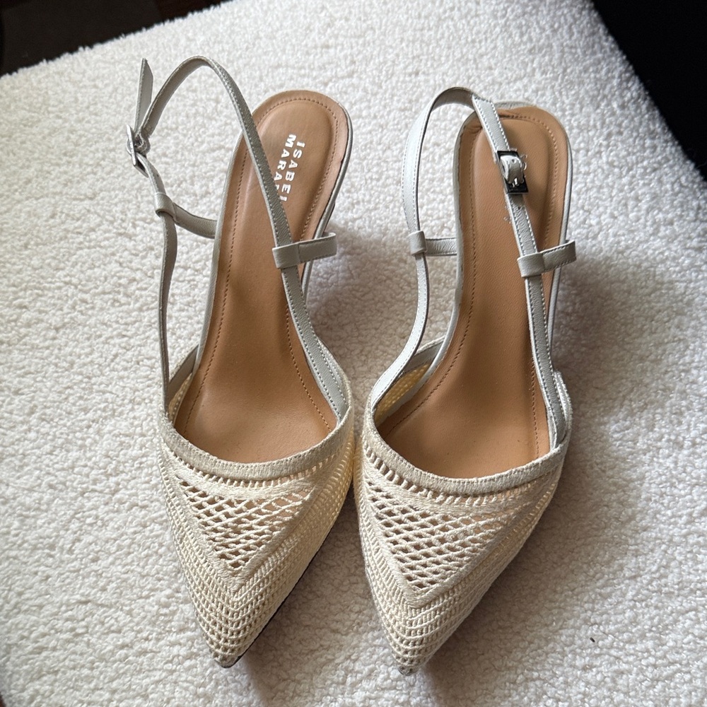 Isabel Marant Pilia Kitten Heel Pointed Toe Slingback Pump